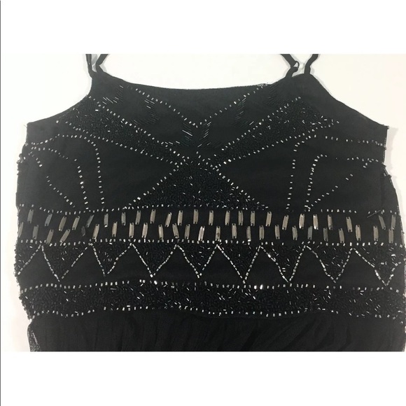 NEW Lace & Beads Black Prom Dress Mini Cocktail Dress Maxi Over Skirt Size XS - Picture 8 of 11